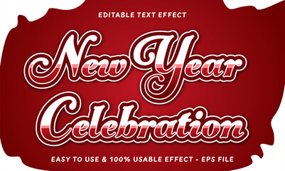 editable new year celebration text effect usable for product or company logo