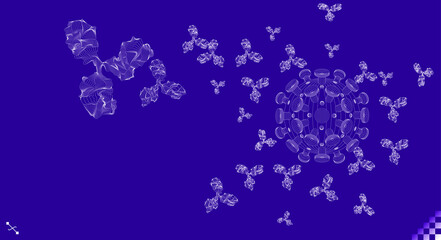 BioScience Antibody. vector illustration of an antibody, or immunoglobulin, molecule. Y-shaped molecules that bind to specific antigens viral or bacterial proteins. 