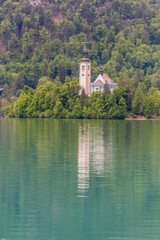 Pilgrimage Church of the Assumption of Maria in Bled lake, Slovenia