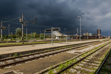 Fototapeta na wymiar Railway station in Ljubljana, Slovenia.