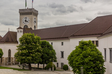Fototapeta na wymiar Courtyard of Ljubljana castle, Slovenia