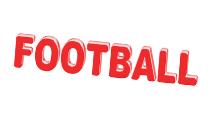 Red word Football isolated on white background. 3d illustration.