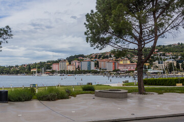 Coast of Portoroz town, Slovenia