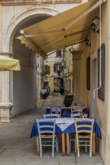 Alley in Piran town, Slovenia