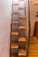 Steep stairs in the Clock Tower in Piran town, Slovenia