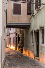 Fototapeta premium Narrow street in Koper, Slovenia
