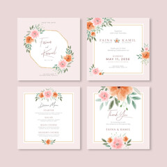 Beautiful and elegant wedding instagram post collection