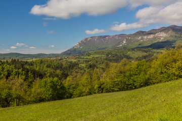 Fototapeta na wymiar Landscape near Predjama castle, Slovenia