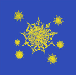 A flock of anomalous starfish. Silhouette. Vector. Each is edited separately. Ability to change to any size without loss of quality. 