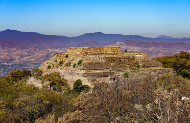 Fototapeta na wymiar Monte Alban ruins in Qaxaca, Mexico
