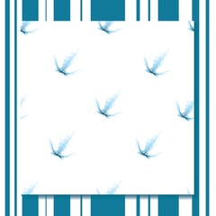 sky blue color tropical leaves seamless pattern plants and foliage on white background. vector design decorative. Exotic tropics. Summer design. nature wallpaper. fashionable print texture