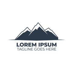 logo template with a mountain shape that has a snowy peak