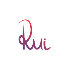 Obraz premium handwritten logo template with initials RUI