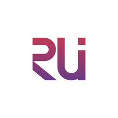 monogram logo template with initials RUI