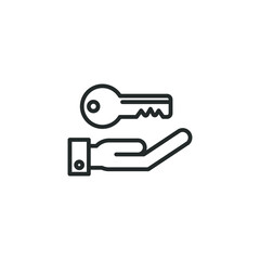 simple vector icon  key editable. isolated on white background. 