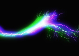 カラフルな稲妻のイラスト