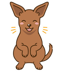 喜ぶミニチュアピンシャー（レッド）