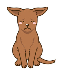 落ち込むミニチュアピンシャー（レッド）