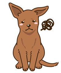 不満があるミニチュアピンシャー（レッド）