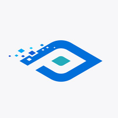 The letter P is unique which also resembles an eye with a touch of pixel art. A logo suitable for a technology company.
