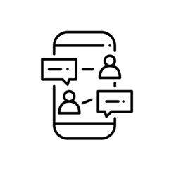 Social media interactions, connections and communication. Pixel perfect, editable stroke icon