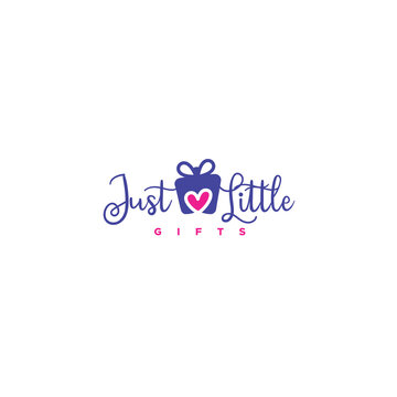 Flat letter mark JUST LITTLE GIFTS logo design
