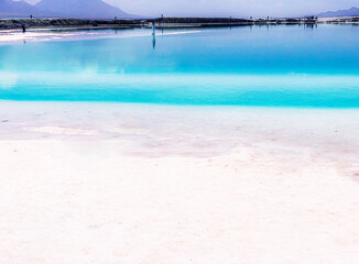 Natural Scenery of Salt Lake in Qinghai Province