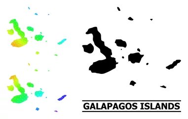 Foto op Canvas Vector lowpoly spectrum colored map of Galapagos Islands with diagonal gradient. Triangulated map of Galapagos Islands polygonal illustration. © Sergey
