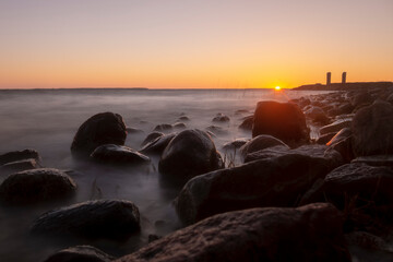 Fototapeta na wymiar Beautiful sunset on the baltic sea