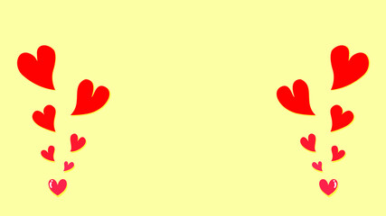 Happy Valentine's Day hand lettering with hearts, greeting cards, banner, poster template. Celebration illustration, poster, love card.	