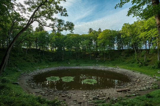 lake at the site of the meteorite fall. Saaremaa island. Estonia