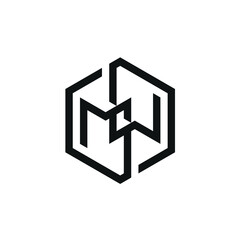 Initials MW WM Hexagon Logo Design Inspiration