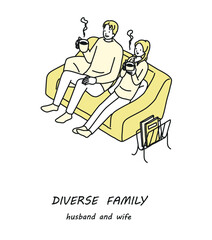 多様な家族　夫と妻