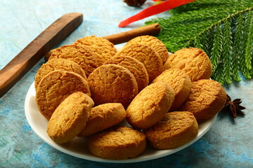 Fresh baked butter cookies , sugar free snack foods.
