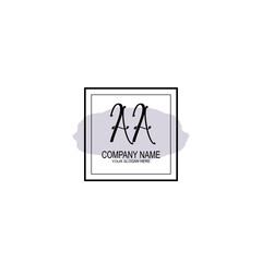 Letter AA minimalist wedding monogram vector