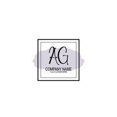 Letter AG minimalist wedding monogram vector