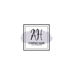 Letter AH minimalist wedding monogram vector