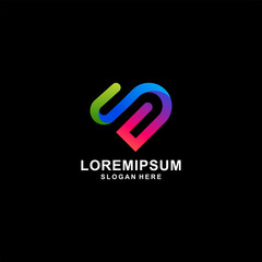 Heart shaped logo template