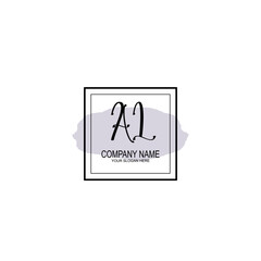 Letter AL minimalist wedding monogram vector