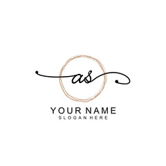 AS initial Signature logo template vector