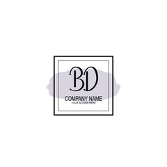 Letter BD minimalist wedding monogram vector