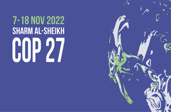 COP 27 - Sharm El-Sheikh, Egypt, 7-18 November 2022 - International climate summit vector illustration