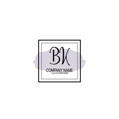 Letter BK minimalist wedding monogram vector