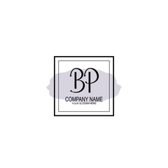 Letter BP minimalist wedding monogram vector