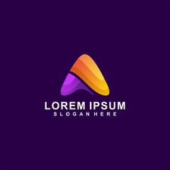 Letter a logo modern gradient color