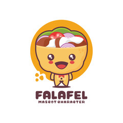 vector Falafel sandwich cartoon mascot, middle eastern traditional food illustration, suitable for, logos, prints, labels, stickers, etc