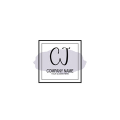 Letter CJ minimalist wedding monogram vector