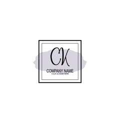 Letter CK minimalist wedding monogram vector