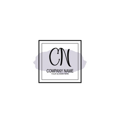 Letter CN minimalist wedding monogram vector