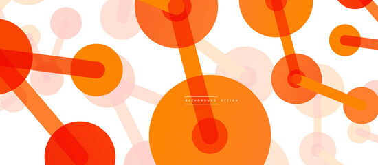 Abstract background. Round dots connected by lines. Trendy techno business template for wallpaper, banner, background or landing